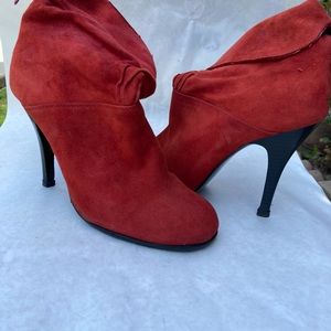 Rampage red suede ankle boots that set the room ablaze!!